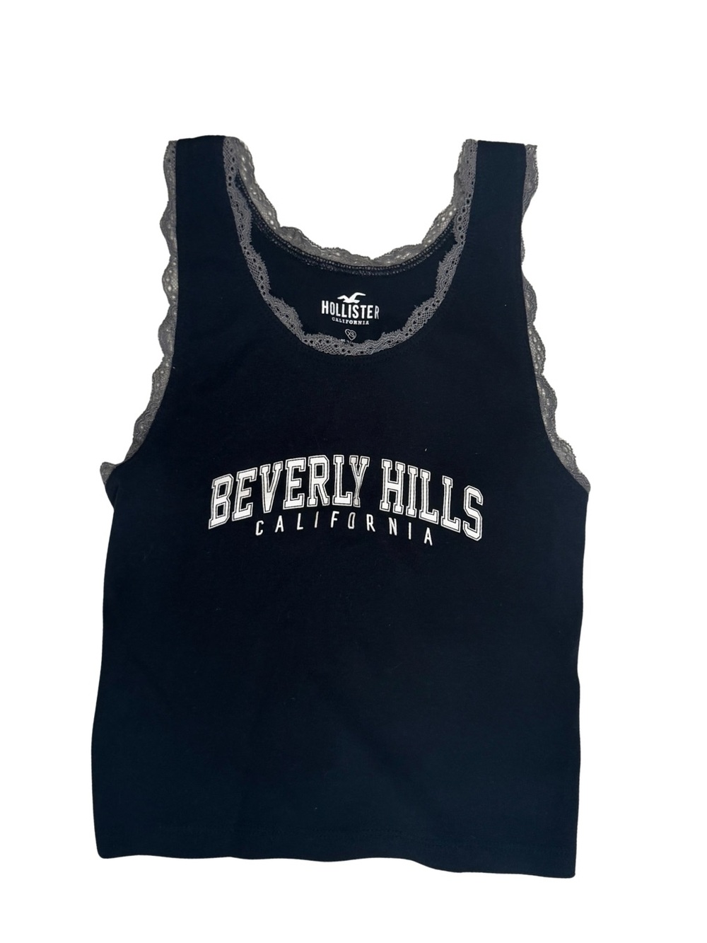 Hollister Black Lace-Trim Beverly Hills Tank